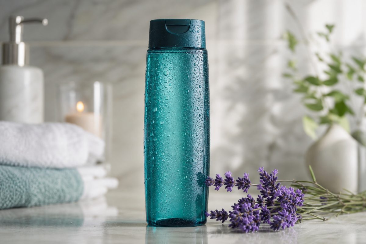 Gel douche relaxant lavande et eucalyptus — flacon translucide
