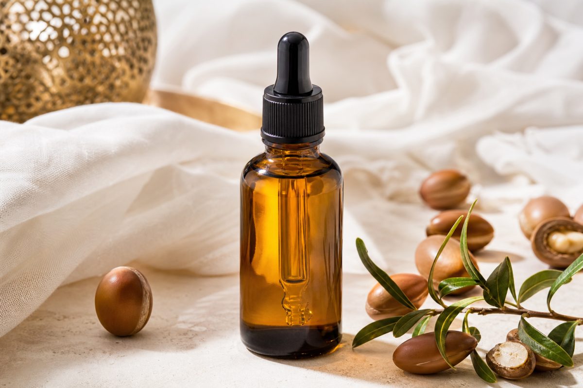 Huile capillaire à l’argan du Maroc — flacon ambre compte-gouttes