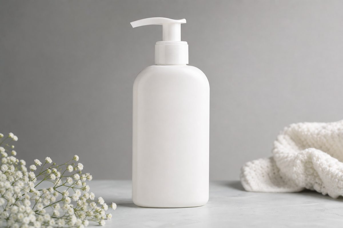 Lotion corps hydratante aloé vera et vitamine E — flacon pompe blanc